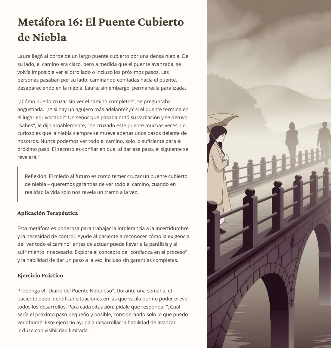 Metáfora 16 El Puente Cubierto de Niebla